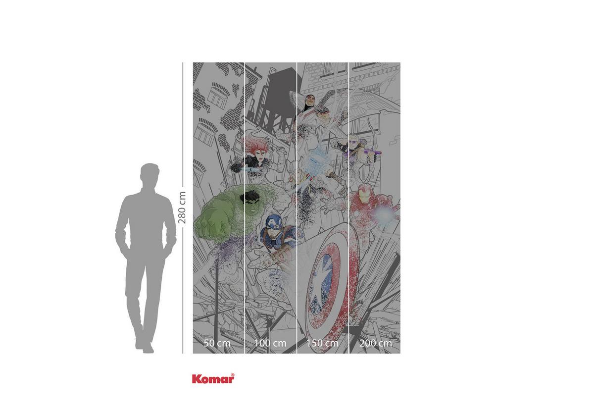 Fototapete Avengers Attack - Multicolor, Trend, Textil (200/280cm)