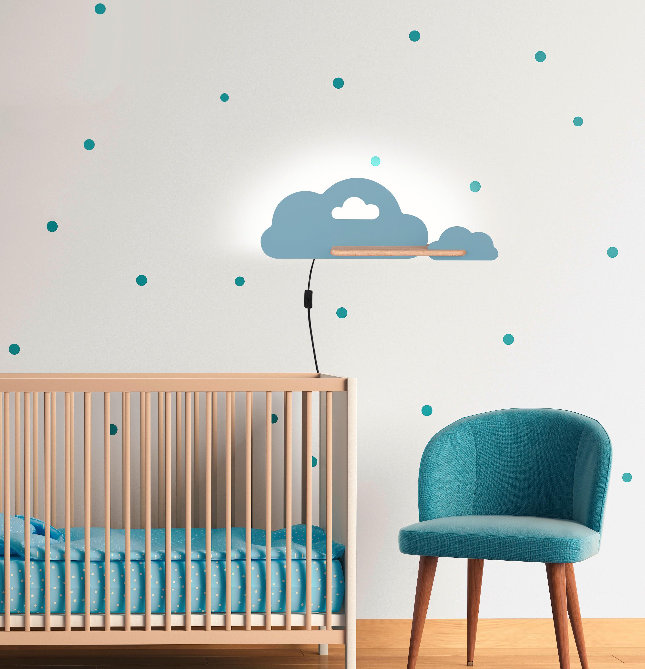 Kinderwandleuchte 21-75710 Cloud - Hellblau, Basics, Holz/Holzwerkstoff (53/12/18.5cm)