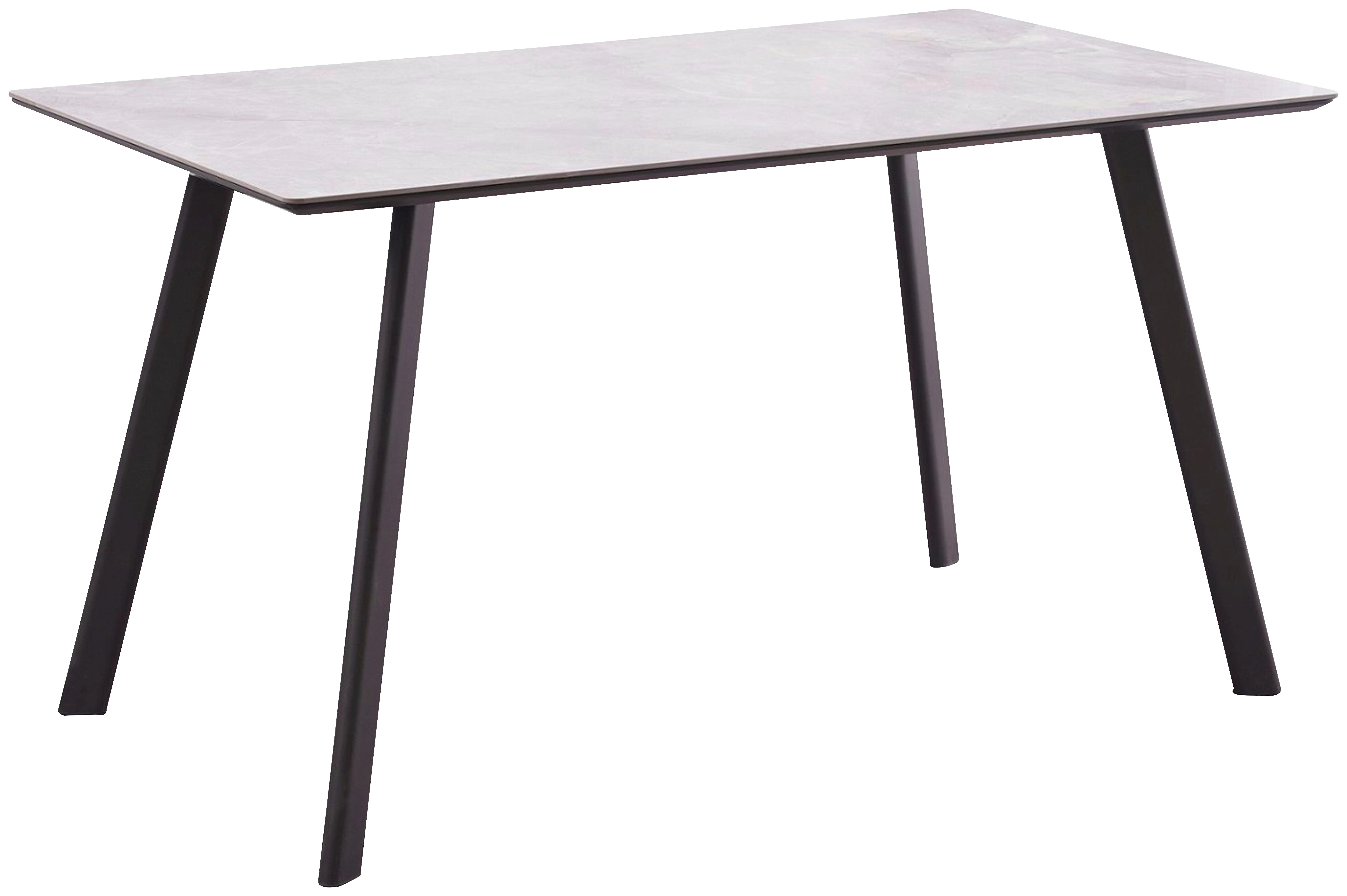 Esstisch George 140x80 Cm Grau/schwarz - Schwarz/Grau, KONVENTIONELL, Keramik/Holzwerkstoff (140/76/80cm)