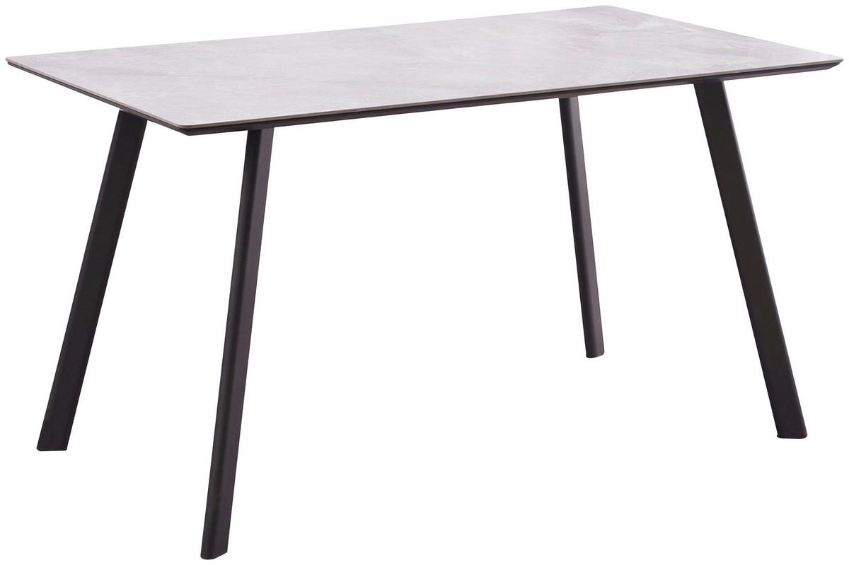 Jedálenský stôl GEORGE 140x80 - čierna/sivá, Konventionell, kov/kompozitné drevo (140/76/80cm)