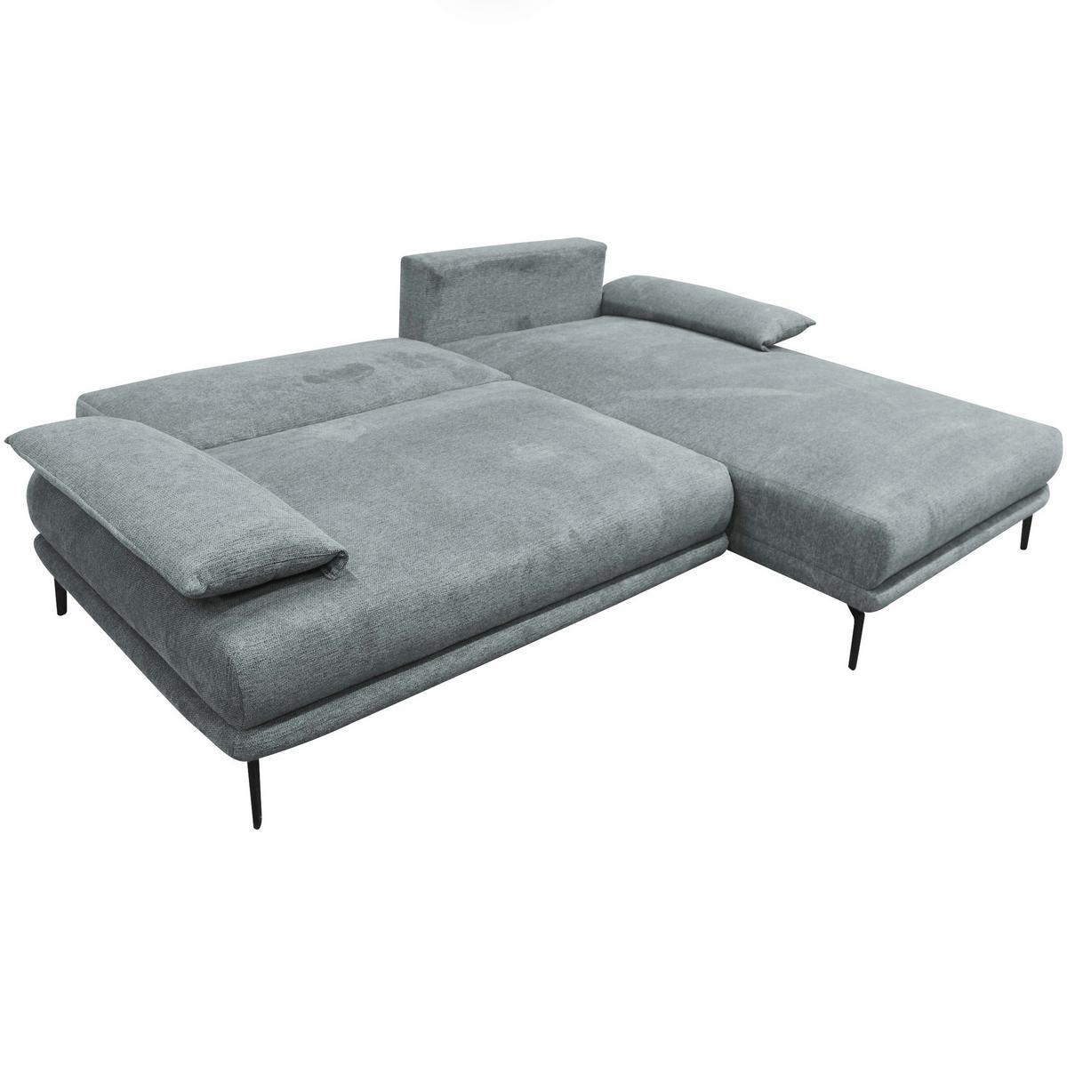 Ecksofa mit Bettkasten Lagacy 260x192 cm Webstoff Grau - Schwarz/Grau, Design, Textil (260/192cm) - MID.YOU