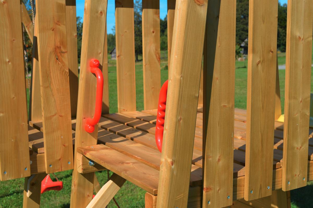 Spielturm Pinguin Gelb/Naturfarben, B: 340 cm - Gelb/Naturfarben, KONVENTIONELL, Holz (340/270/280cm)