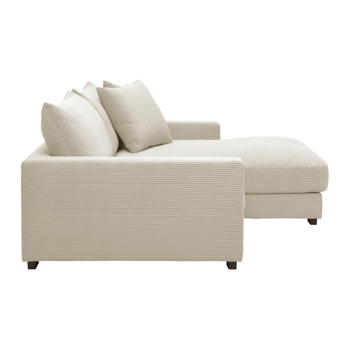 Rohová sedačka PEDRO, pravá, krémový manšestr - krémová, Moderní, textil (265/180cm) - Mömax