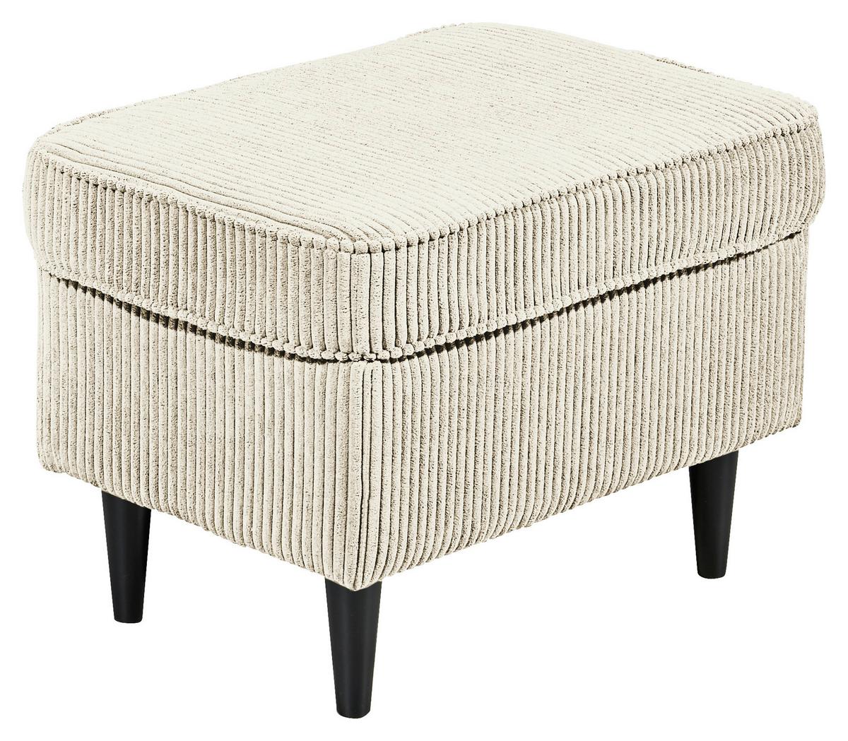 Hocker Oskar Creme B: 63 Cm - Creme/Schwarz, Basics, Textil (63/43/42cm) - MID.YOU