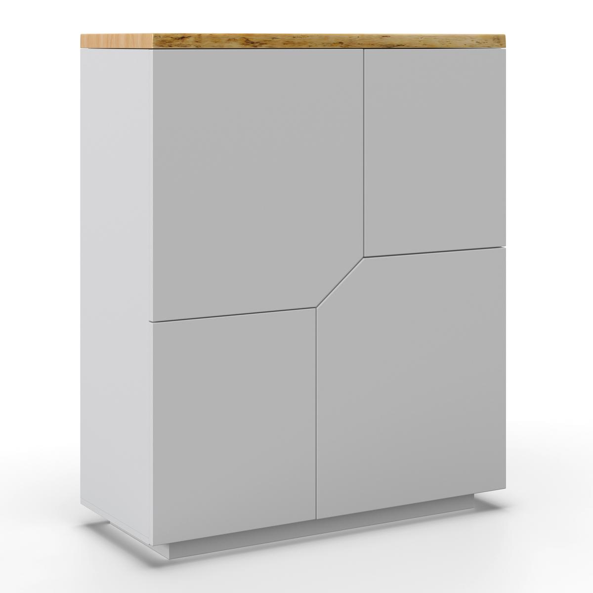 Komoda CARLOS - biela/farba duba, Modern, drevo (100/122/42cm) - Modern Living