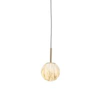 Hängeleuchte Carrera D: 28 cm 1-Flammig - Goldfarben/Weiß, Basics, Glas/Metall (28/42cm) - It's about Romi