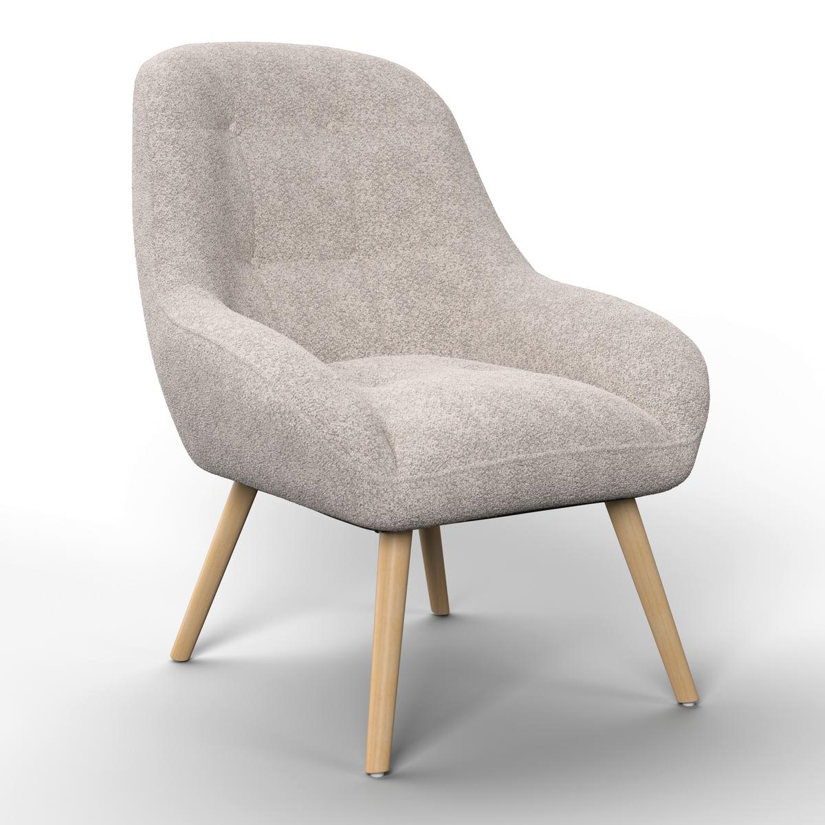 Relaxační křeslo MAXIMILIAN, světle šedá barva - světle šedá/přírodní barvy, Moderní, kov/dřevo (70/93cm) - Bessagi Home