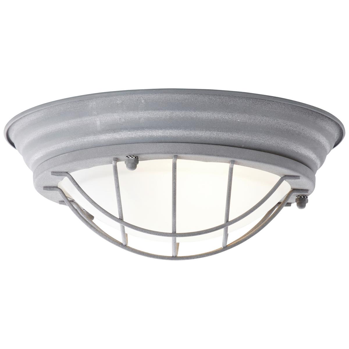 Deckenleuchte Typhoon Ø 29 cm 1-Flammig Industrial-Style - Grau, KONVENTIONELL, Glas/Metall (29/10cm) - Brilliant