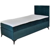 Boxspringbett Mit Topper 90x200 Cm Evan - Dunkelgrün/Schwarz, Basics, Textil (90/200cm) - P & B