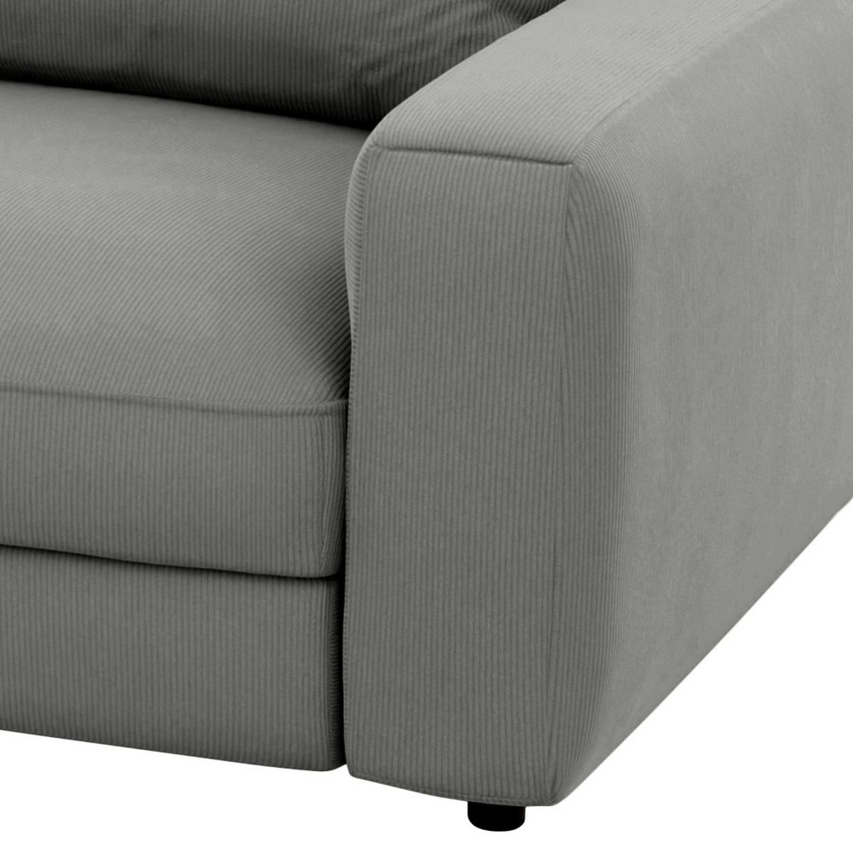Bigsofa Bourbon, D. Grau B: 264 cm - Dunkelgrau/Schwarz, MODERN, Textil (264/84/125cm) - Trendmanufaktur
