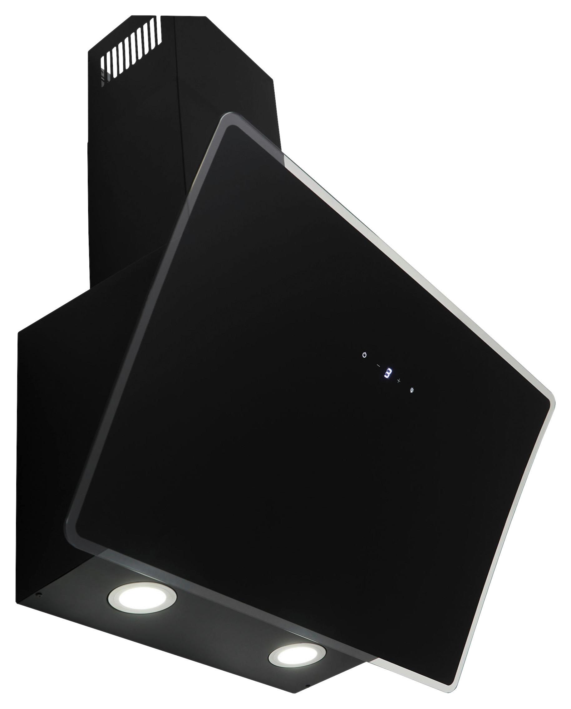 Dunstabzugshaube Respekta BxH 59,5x74,8-109 cm - Schwarz, Trend, Glas/Metall (59,5/74,8–109,5/38,5cm) - Respekta