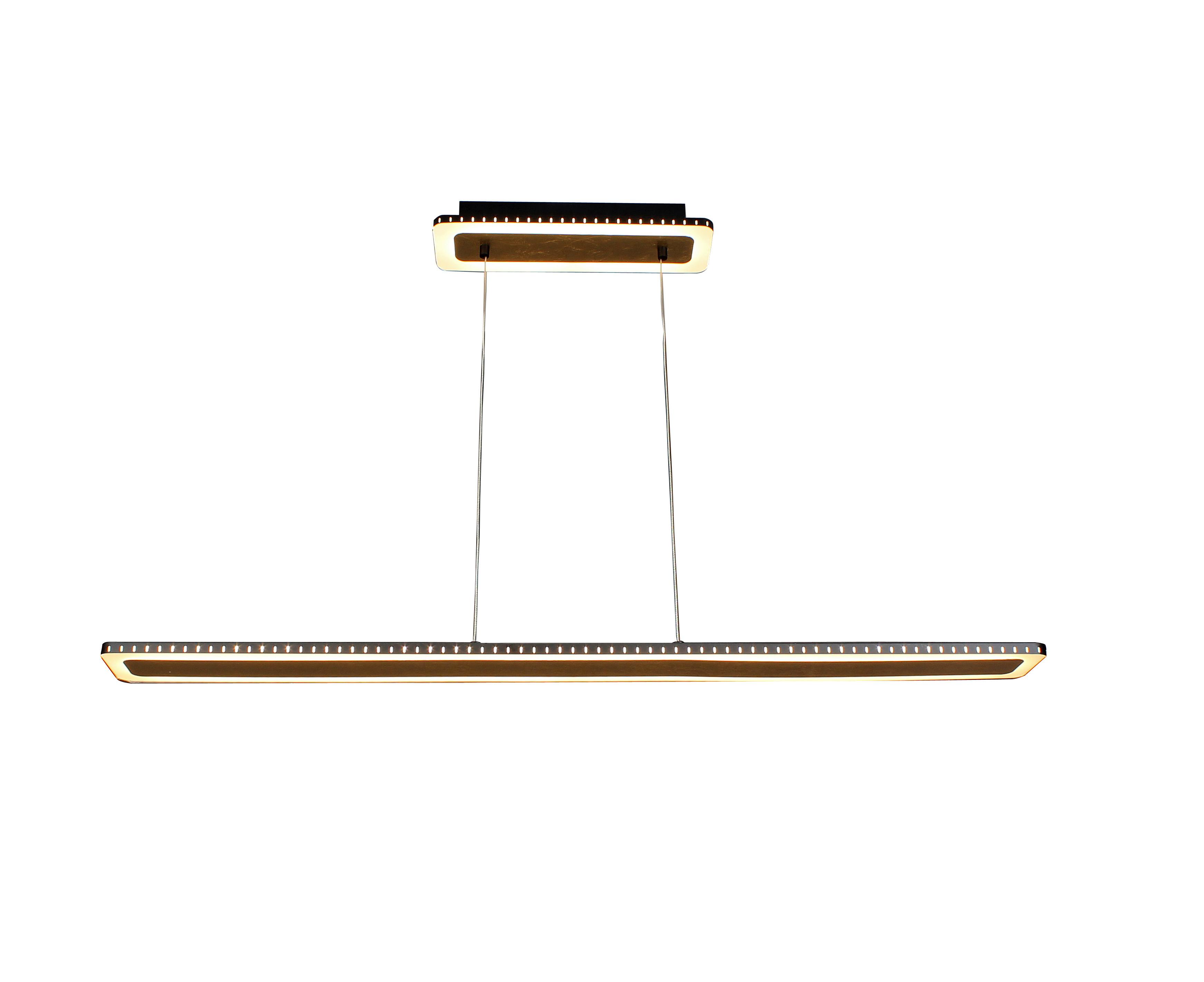 LED-Hängeleuchte Go Solaris H: 120 cm 2-Flammig dimmbar - Goldfarben/Schwarz, Design, Metall (120/12/120cm)