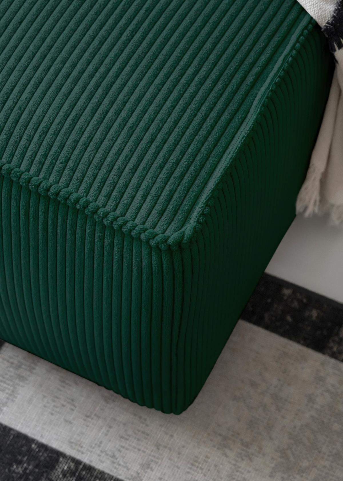 Sedačka OLIVER, pravá, tmavozelená farba - čierna/tmavozelená, Design, textil/plast (247/194cm) - MID.YOU