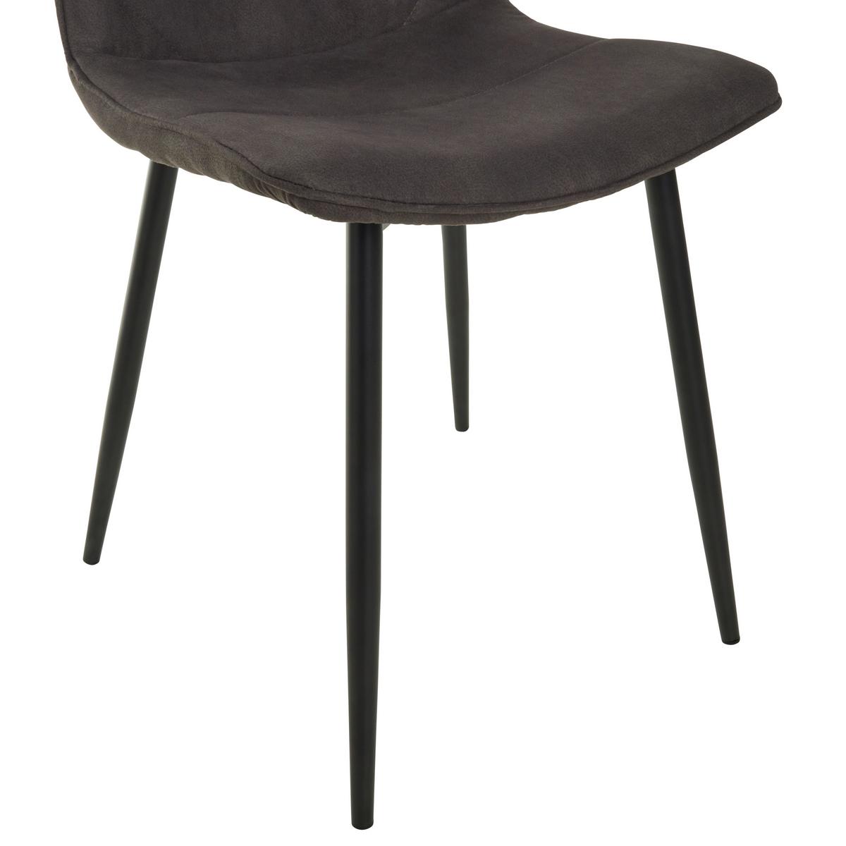 Stuhl Losanna - Dunkelgrau/Schwarz, MODERN, Textil/Metall (47/84/52cm) - Livetastic