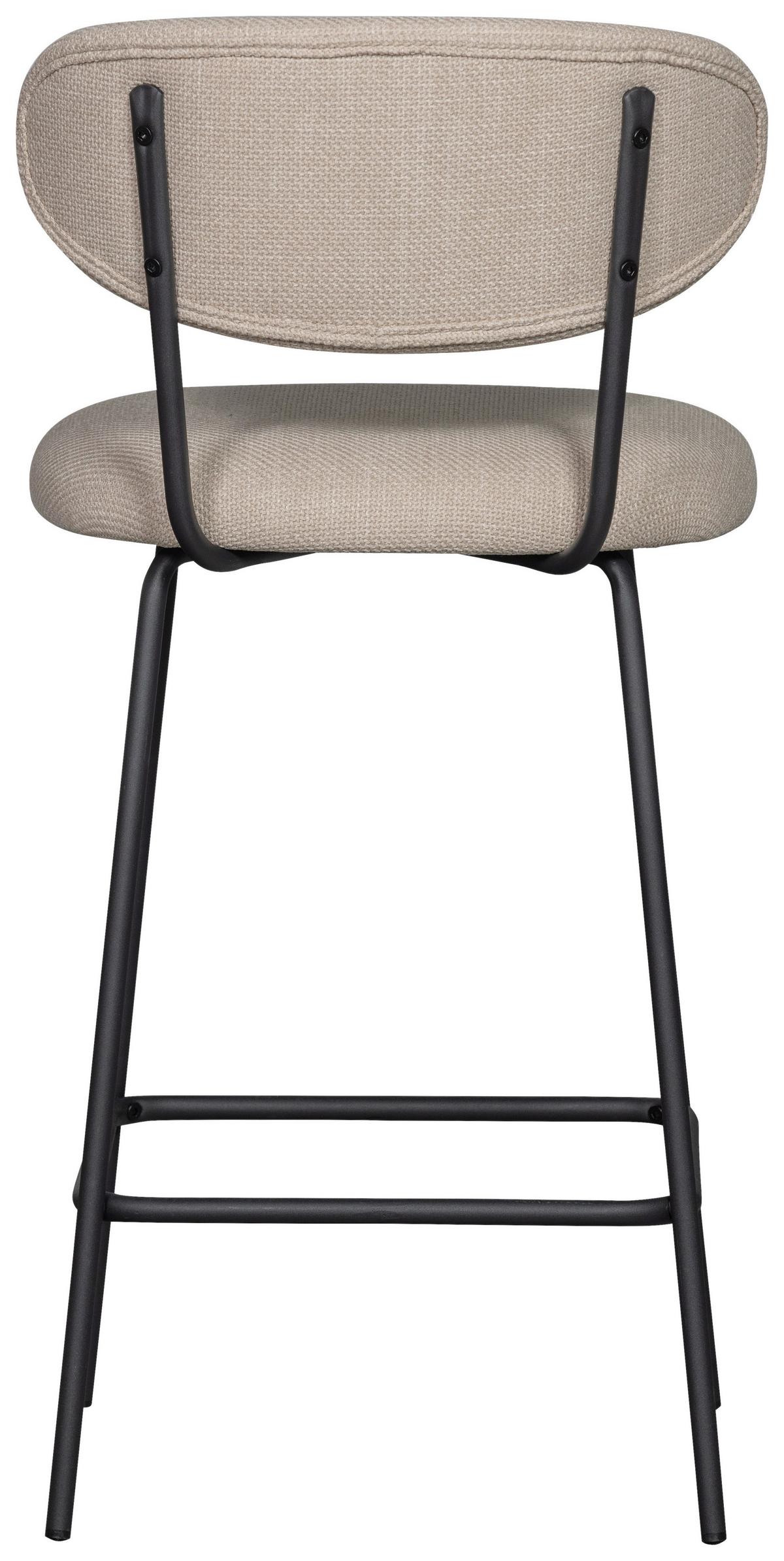 Barhocker-Set Klejd Naturfarben B: 46cm - Schwarz/Naturfarben, MODERN, Textil/Metall (46/93/52cm) - Livetastic