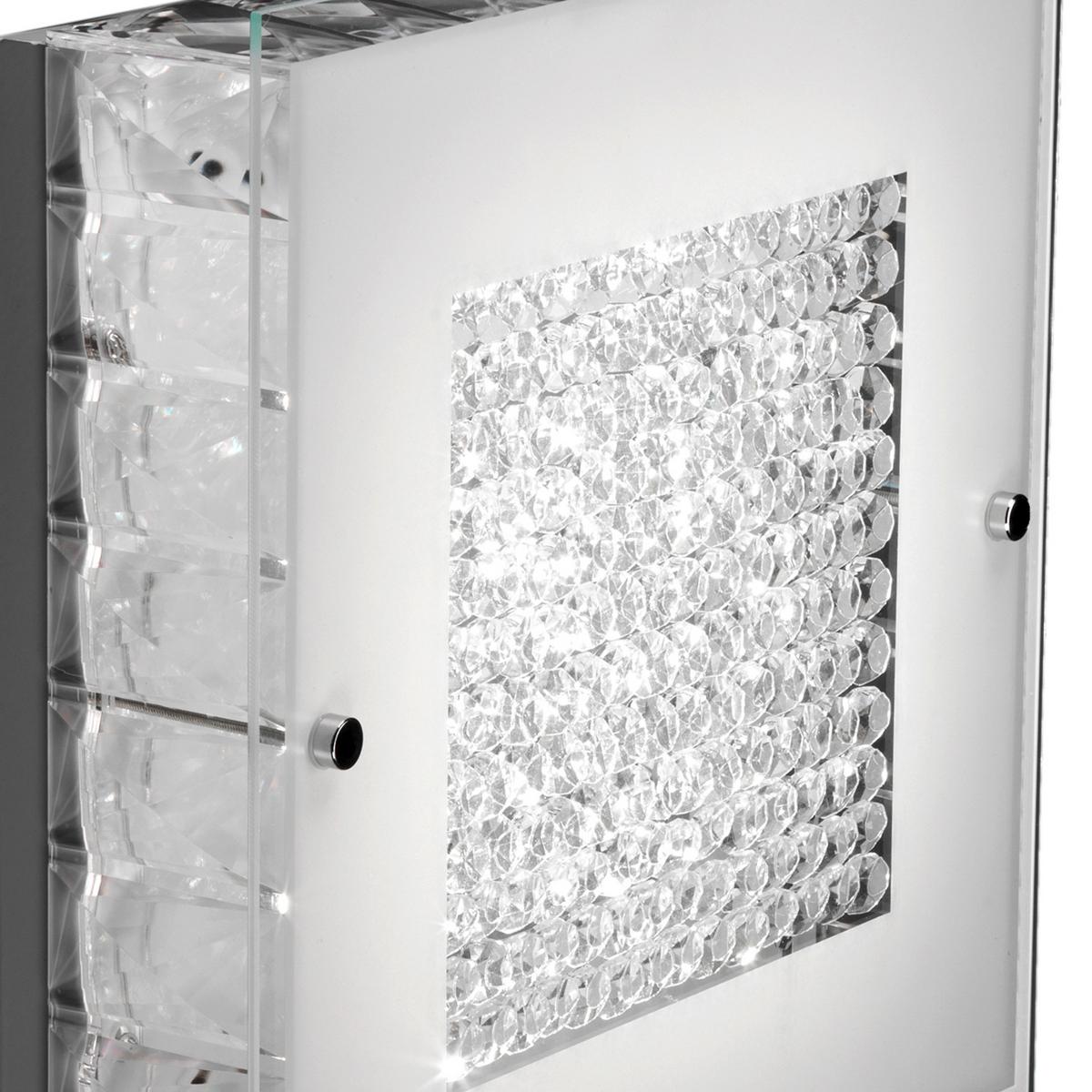 LED-Deckenleuchte Plafoniera Klar Chromfarben L: 30 cm - Klar/Chromfarben, Basics, Glas/Metall (30/30/20cm)