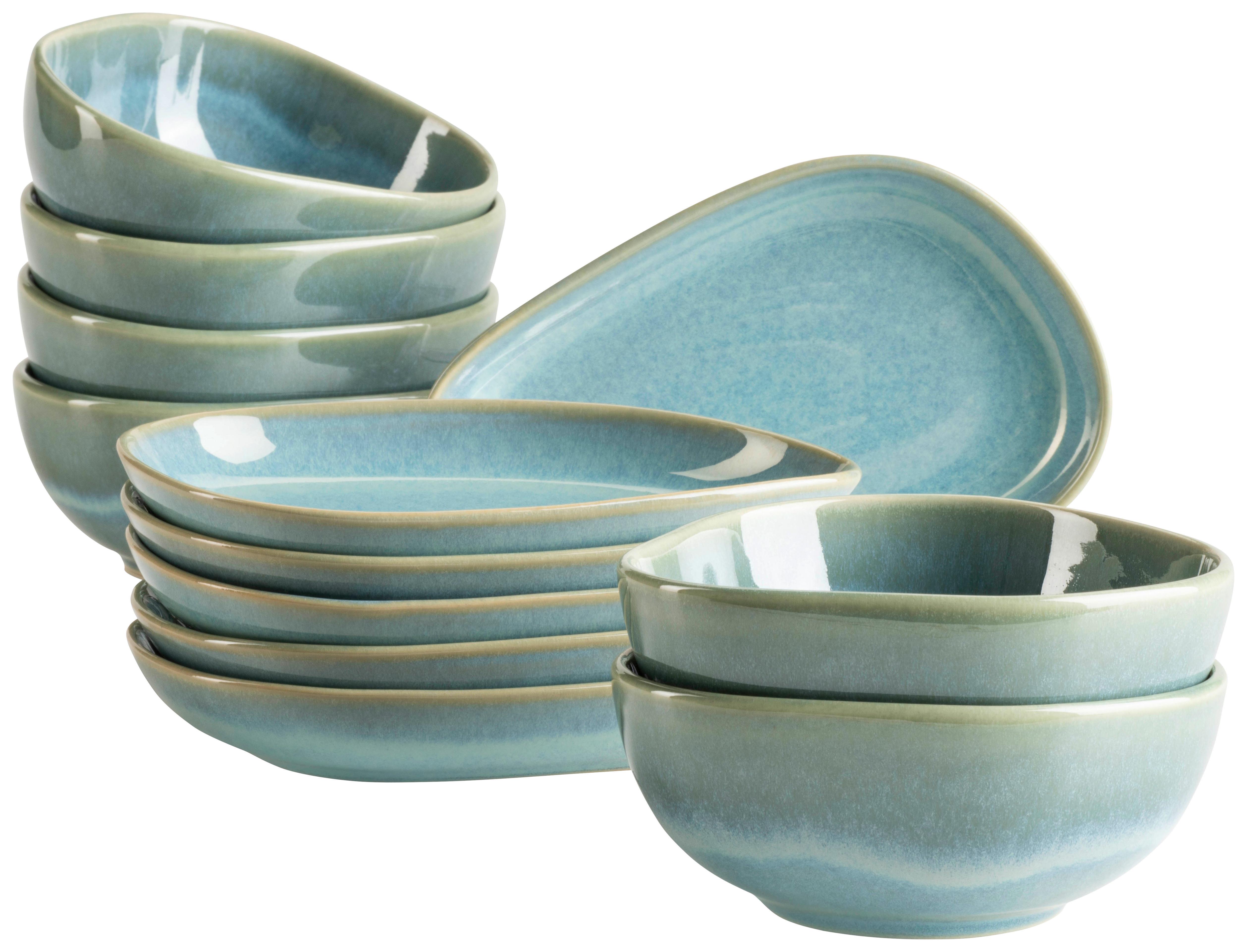 Snackschalenset Cordelia Grün, 12-Teilig - Grün, Trend, Keramik - Mäser