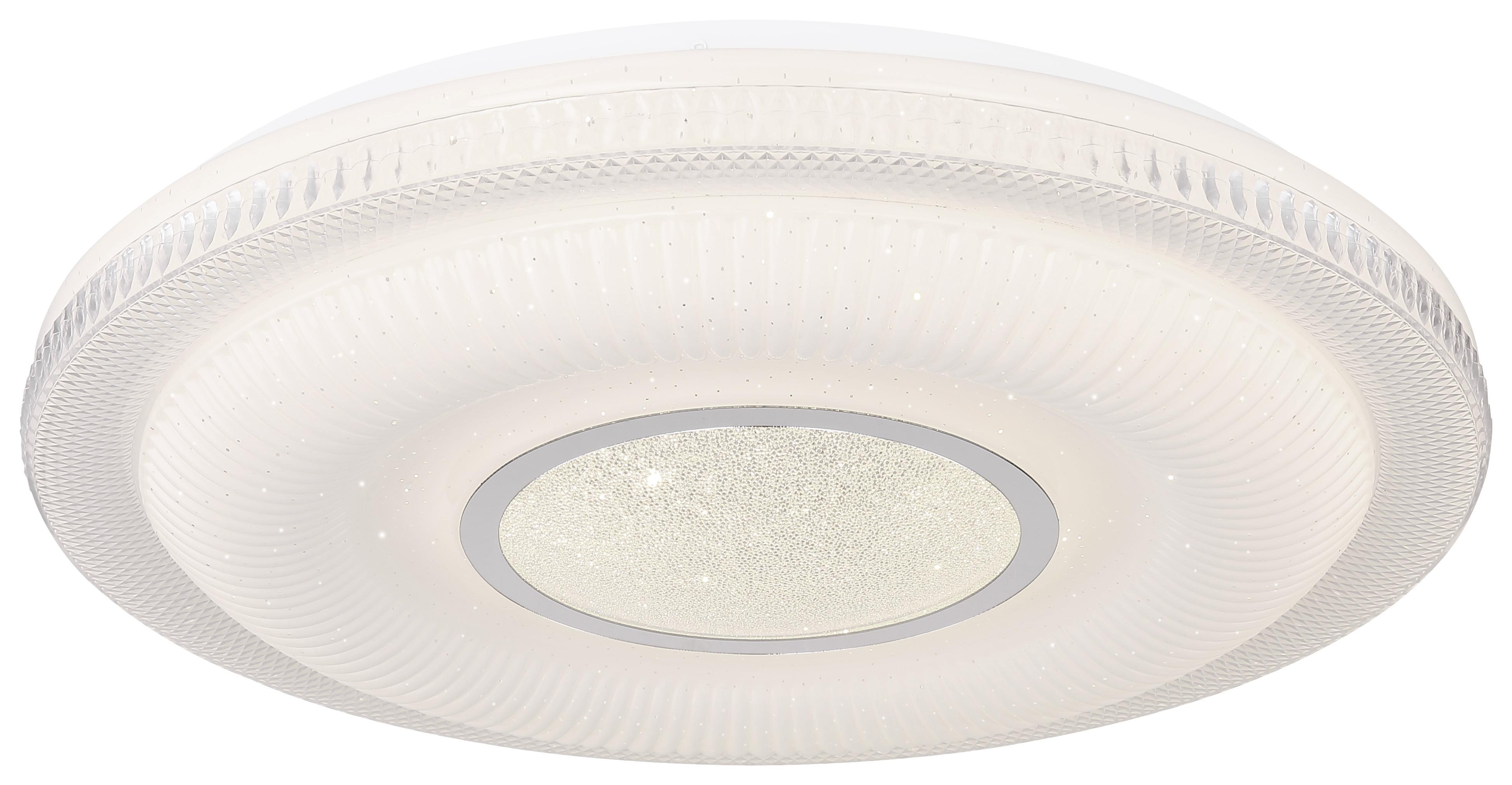 LED-Deckenleuchte Sparkle Decor Ø 50 cm Smathome-Fähig - Weiß, MODERN, Glas/Kunststoff (50/8,8cm)
