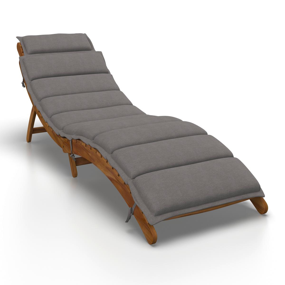 Záhradné ležadlo BORA sivá - sivá, Modern, drevo/textil (180/54/62cm) - Bessagi Garden