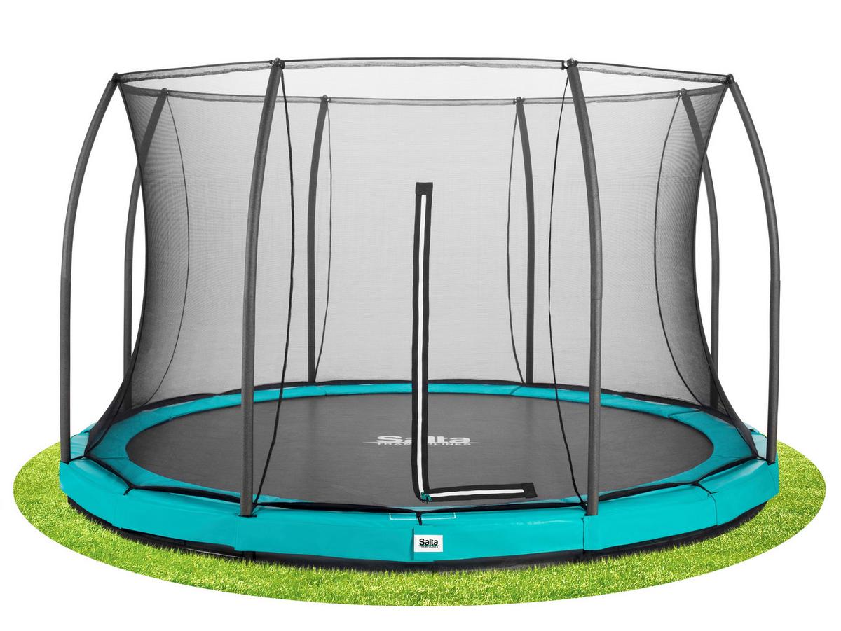 Trampolin Salta Comfort Edition Ground - Grün, Basics, Metall (396/200cm) - Salta