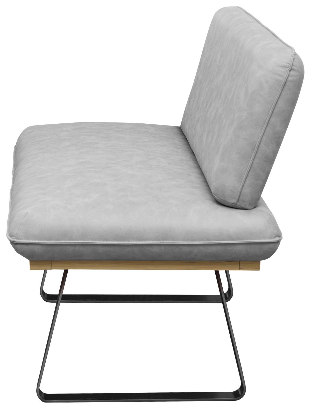 Sitzbank Jannes Webstoff grau, B: 160cm - Schwarz/Grau, MODERN, Holzwerkstoff/Textil (160/48/90cm)