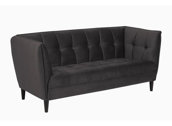 2,5-Sitzer Jonna Samt - Dunkelgrau/Schwarz, Trend, Textil (182/80/82cm) - Livetastic 2,5-Sitzer Jonna Samt - Dunkelgrau/Schwarz, Trend, Textil (182/80/82cm) - Livetastic