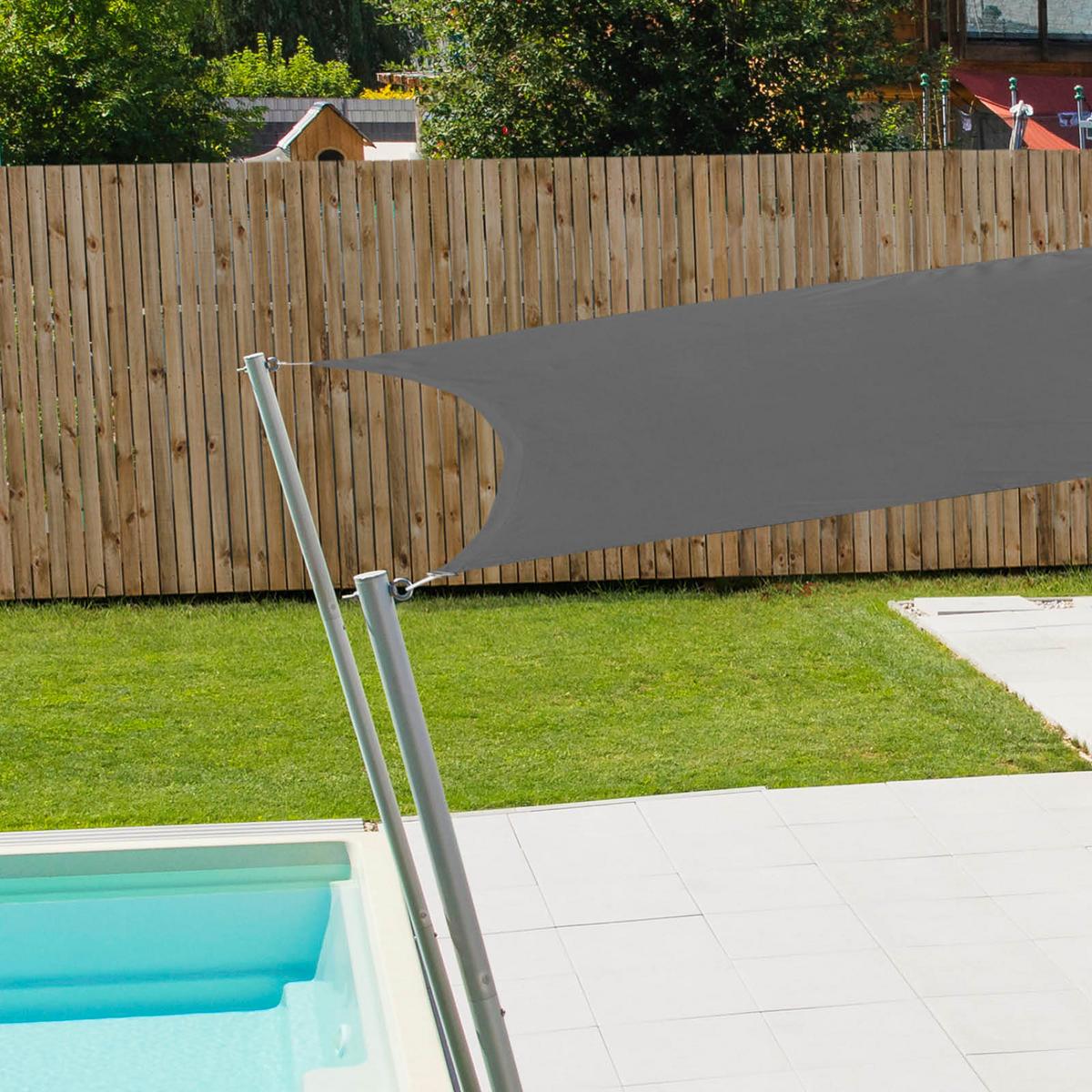 Sonnensegel Quadrat 5x5 M - Anthrazit, Basics (500/500cm)