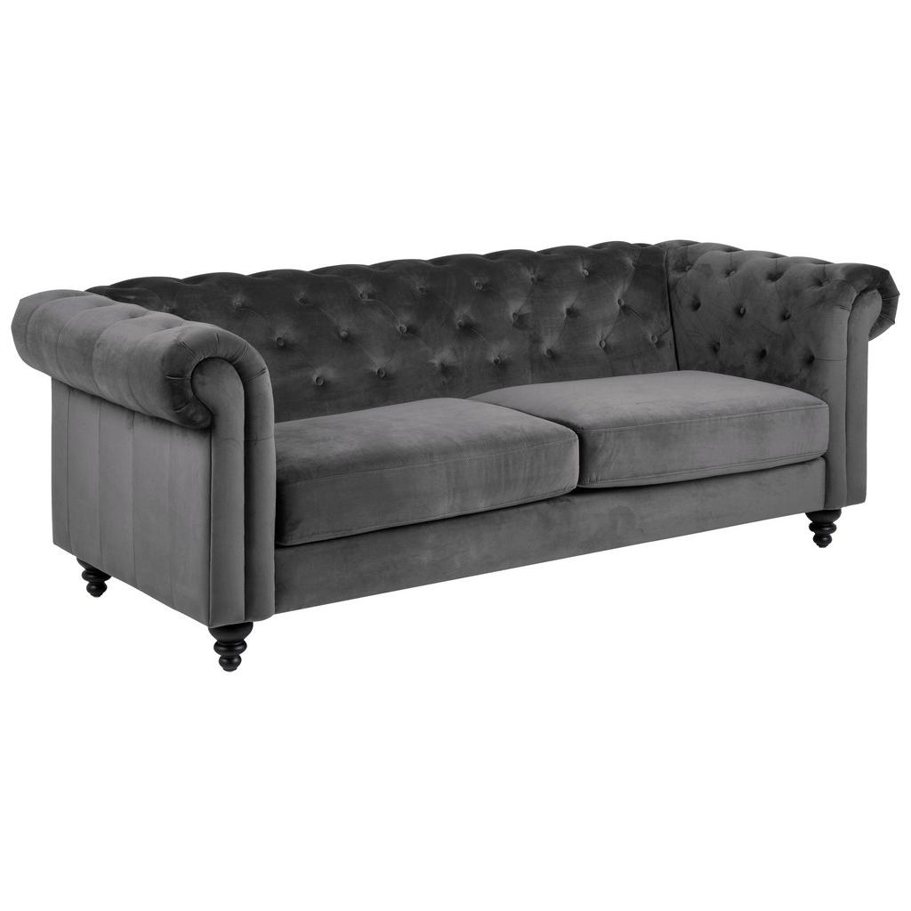 Chesterfield Pohovka Charles Tmavěšedá