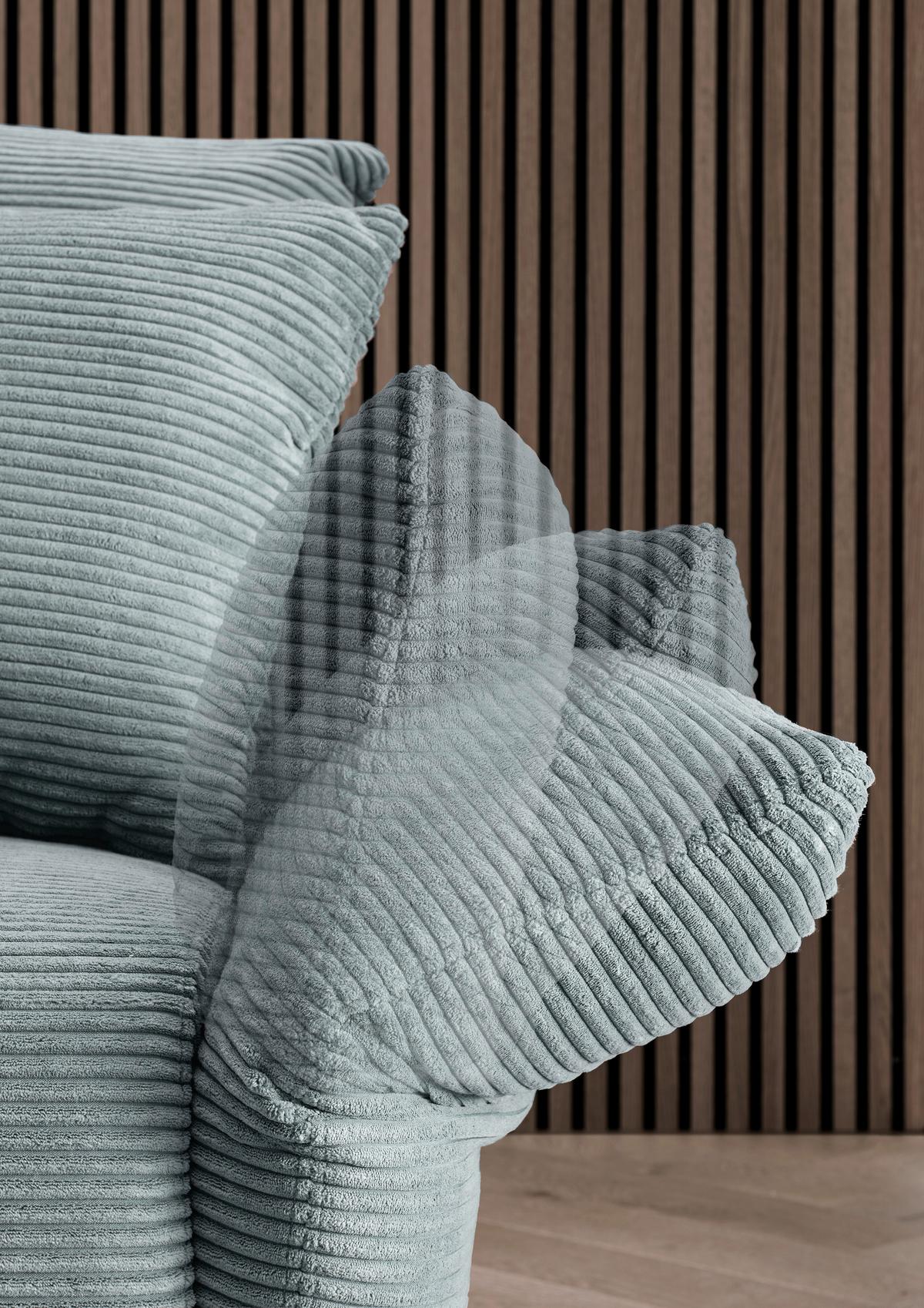 Ecksofa Vanilla Hellblau S: 178x264-302 cm - Schwarz/Hellblau, Design, Textil (178/264-302cm) - Livetastic