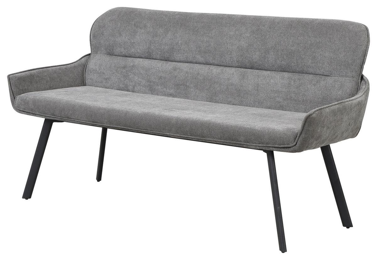 Sitzbank Rico - Dunkelgrau/Schwarz, MODERN, Metall (160/90/62cm) - MID.YOU