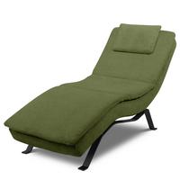 RELAXLIEGE Grün, B: 65 cm - Schwarz/Grün, Design, Leder (65/95/171cm) - Celina Home