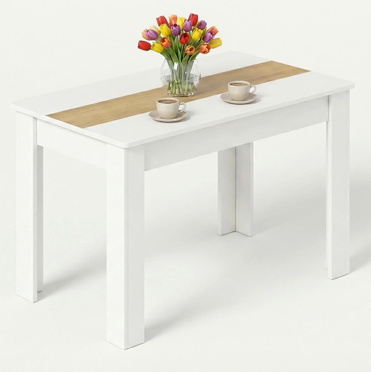 Esstisch Disalo Weiß/Honigeiche L: 115cm - Honigeiche/Weiß, MODERN, Holzwerkstoff (115/80/75cm) - MID.YOU
