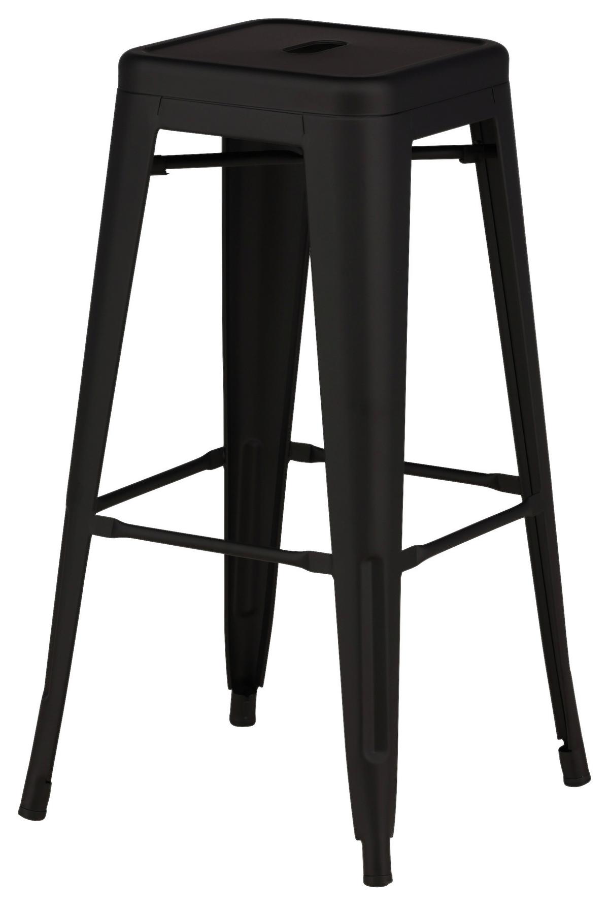 Barhocker-set Tempe - Schwarz, Design, Metall (43/76/43cm) - Livetastic