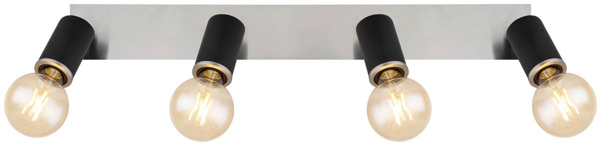 Strahler 54032-4b 4-flammig Verstellbar L: 80 Cm - Schwarz, Basics, Holz/Metall (80/10/18cm) - Globo