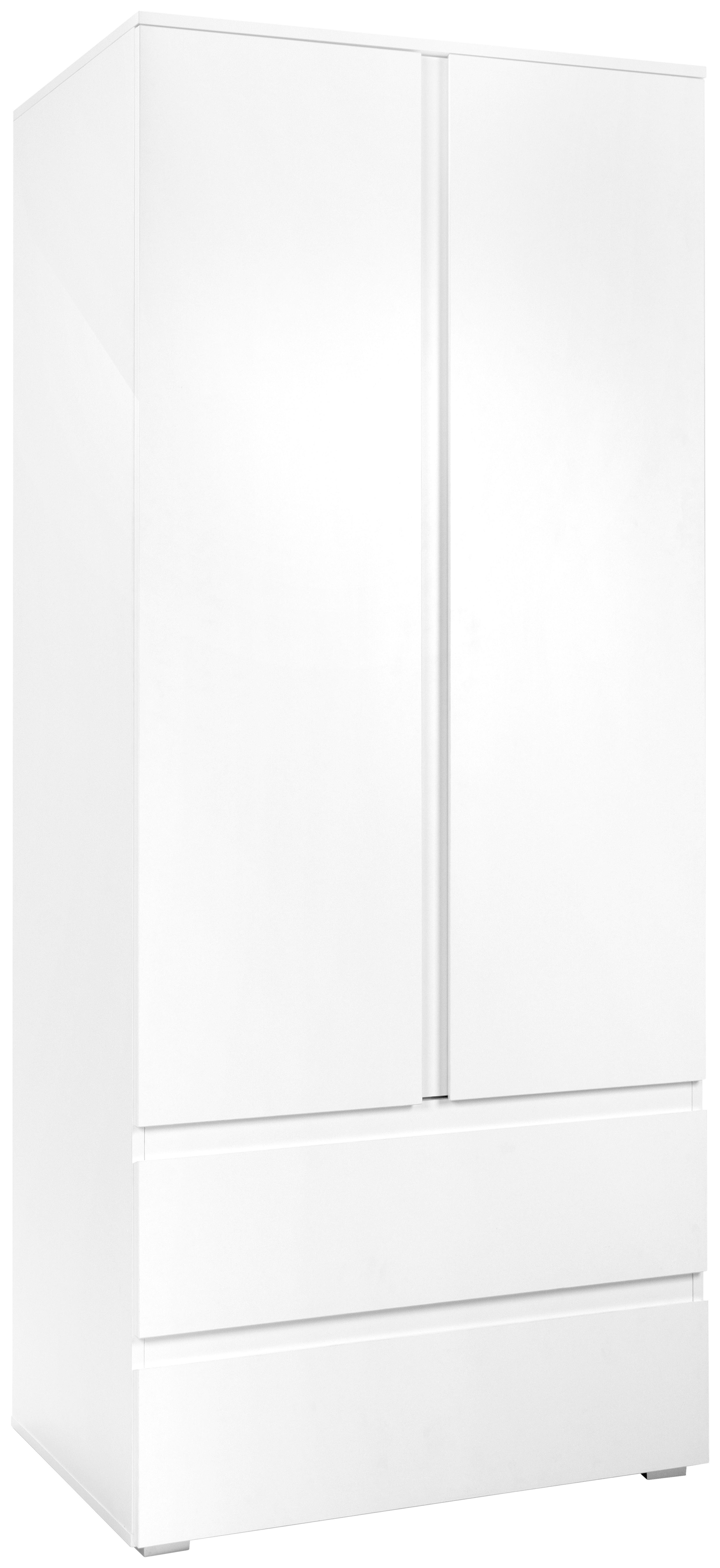 Drehtürenschrank mit Laden B: 80 cm Image, Weiß - Weiß, Basics, Holzwerkstoff (80/191/55cm) - P & B