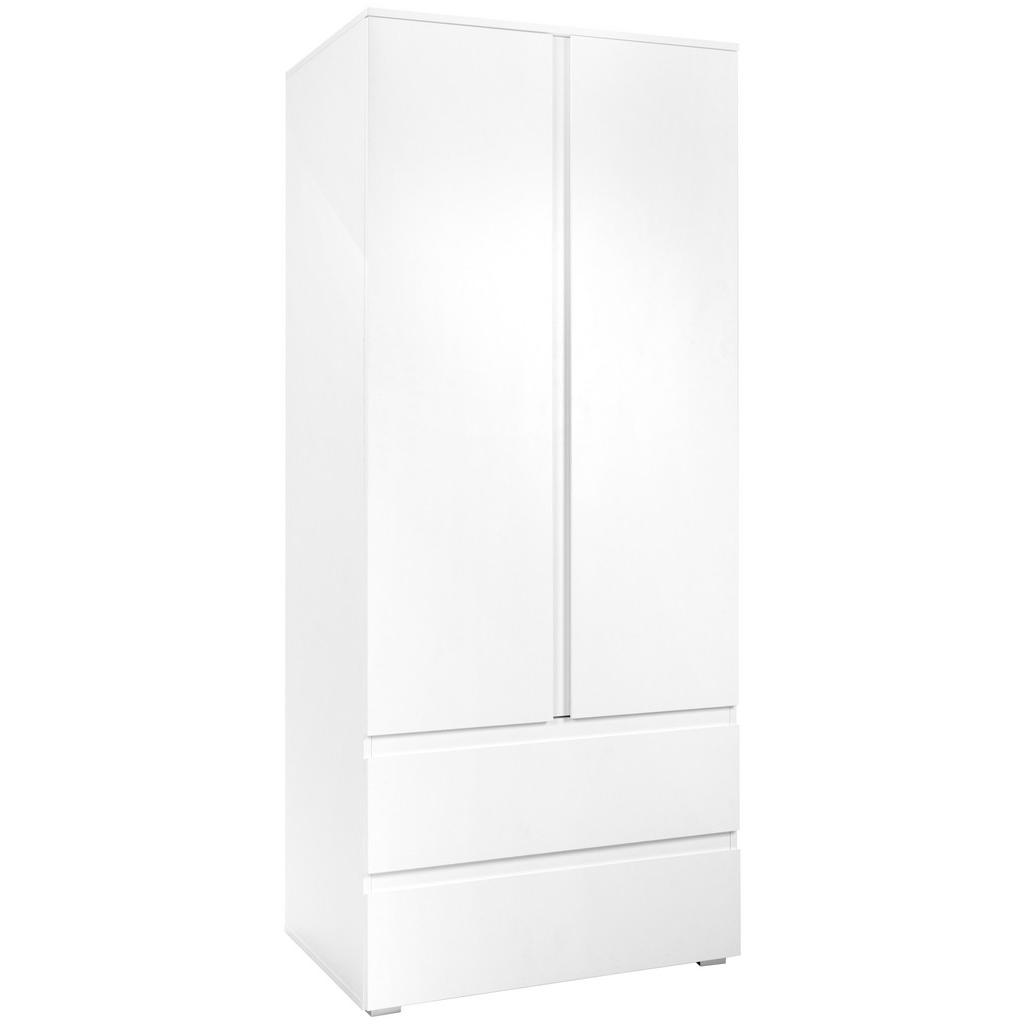 Drehtürenschrank mit Laden B: 80 cm Image, Weiß