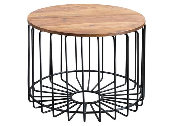 Couchtisch D: 60 cm Sheesham - Sheeshamfarben/Schwarz, Design, Holz/Metall (60/60/46cm) - Carryhome Couchtisch D: 60 cm Sheesham - Sheeshamfarben/Schwarz, Design, Holz/Metall (60/60/46cm) - Carryhome