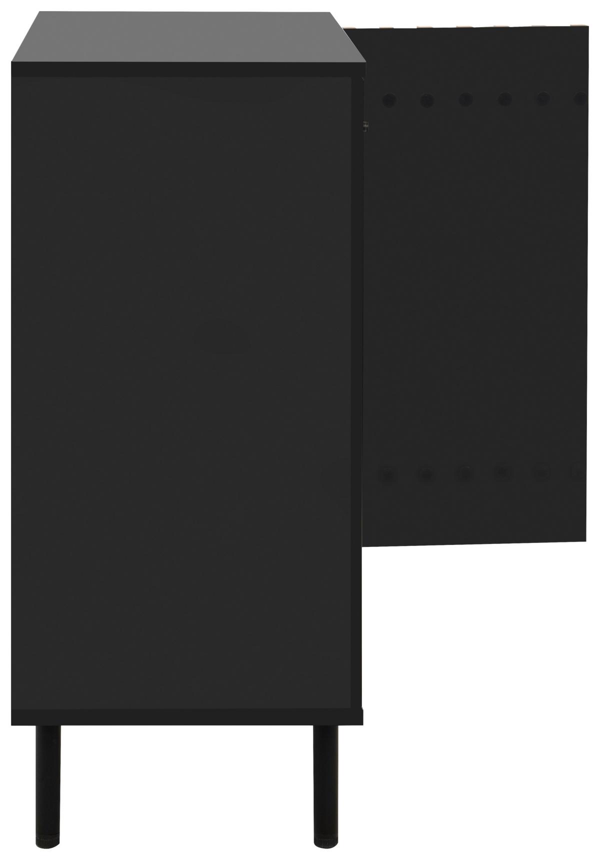 Kommode Monza 01d - Schwarz/Eiche Artisan, Design, Holzwerkstoff (80/90/40cm) - Livetastic