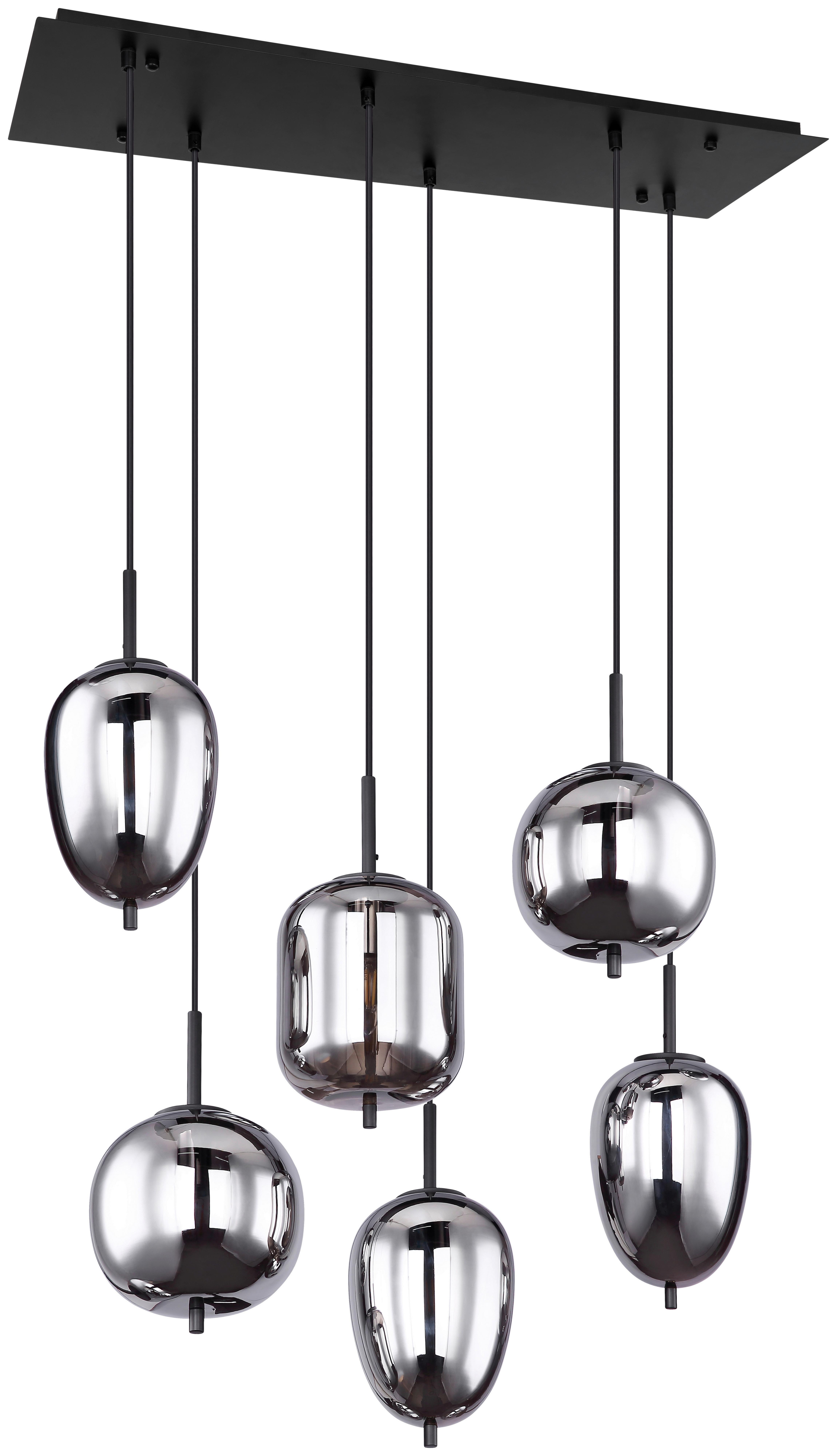 Závěsné svítidlo Jeanette, max. 40 Watt - černá, Moderní, kov/sklo (80/34/120cm) - Premium Living