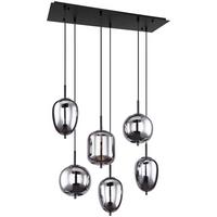 Závěsné svítidlo Jeanette, max. 40 Watt - černá, Moderní, kov/sklo (80/34/120cm) - Premium Living