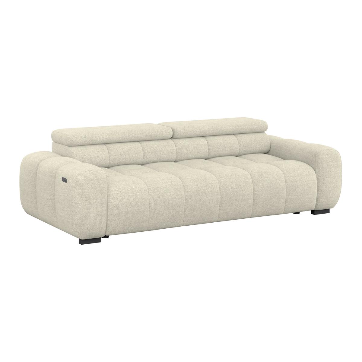 Bigsofa Bull Webstoff creme, B: 248 cm - Creme/Schwarz, Design, Textil (248/77-97/108cm) - Luca Bessoni