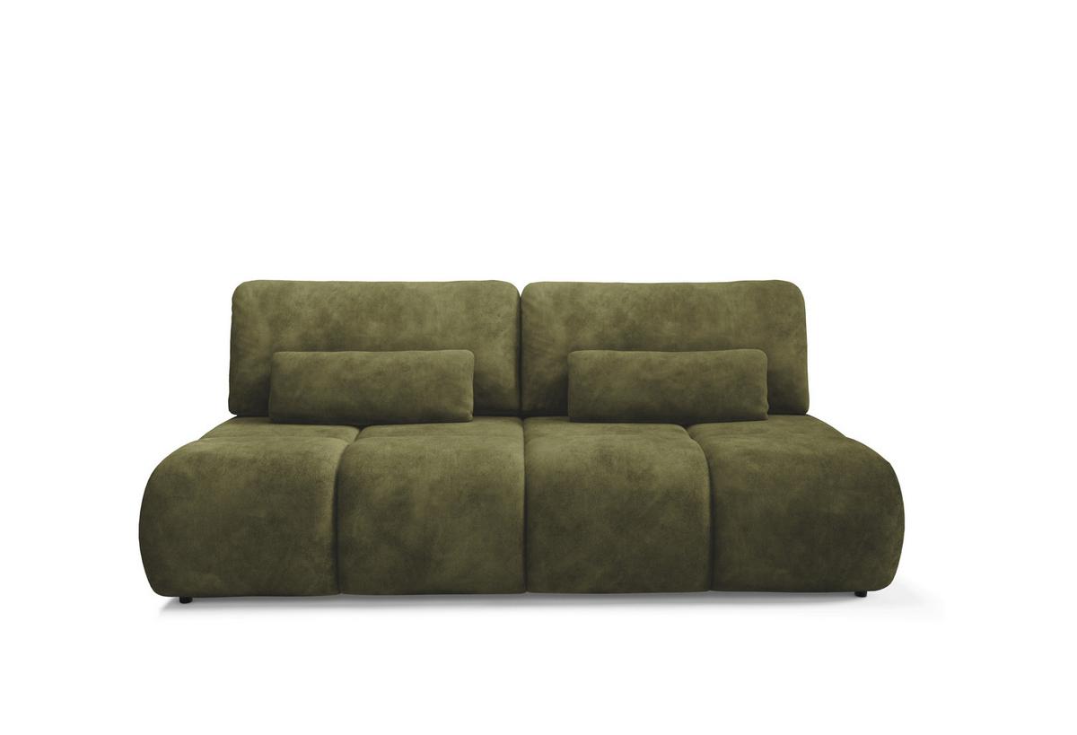 Schlafsofa Maron Olivgrün - Schwarz/Olivgrün, Design, Textil (219/94/110cm) - Livetastic