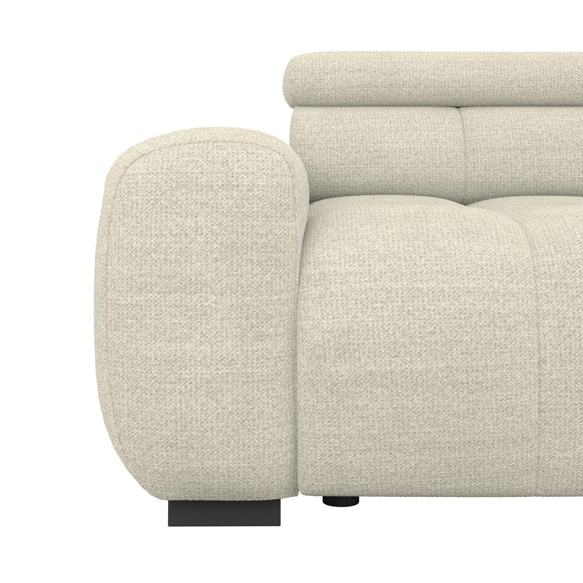 Bigsofa Bull Webstoff creme, B: 248 cm - Creme/Schwarz, Design, Textil (248/77-97/108cm) - Luca Bessoni