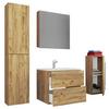 Badezimmer Badinos 5-Teilig Honigeiche B: 60 cm - Honigeiche/Weiß, MODERN, Keramik/Holzwerkstoff (127cm) - MID.YOU