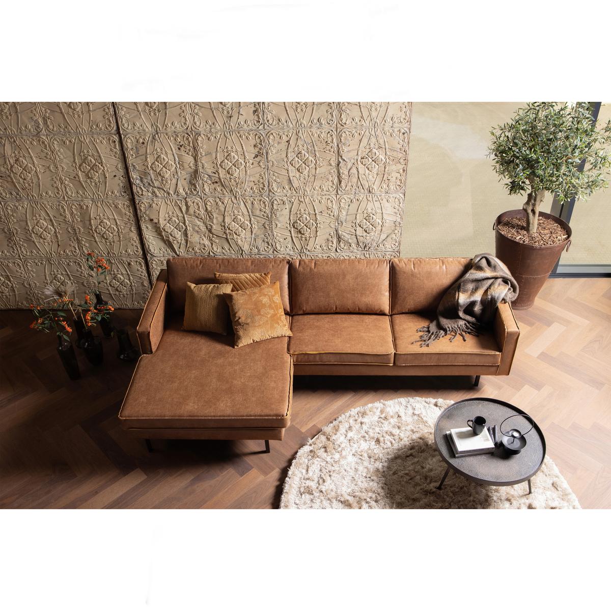 Ecksofa Rodeo Cognac S: 155x300cm - Cognac, Design, Leder/Textil (155/300cm) - Livetastic