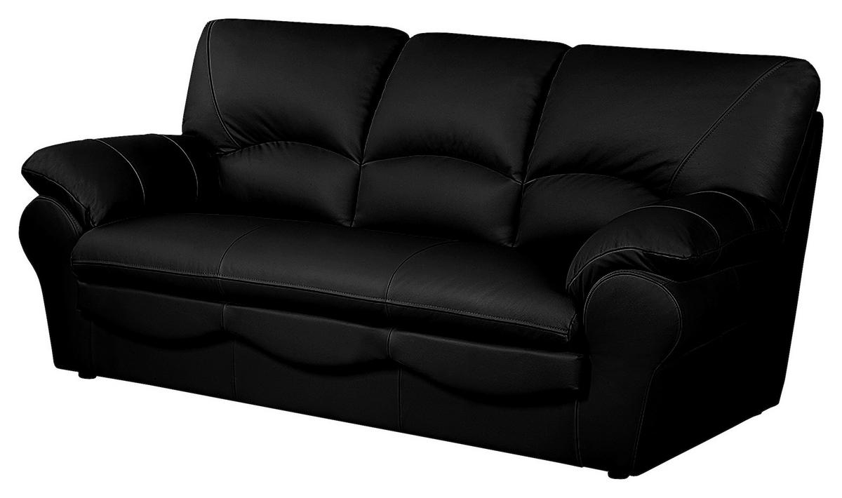Schlafsofa Oslo Schwarz B: 205 cm - Schwarz, Design, Leder (205/92/85cm) - Livetastic
