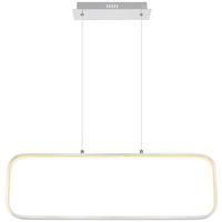 Led-hängeleuchte H: 120 Cm 1-Flammig - Opal/Nickelfarben, Basics, Kunststoff/Metall (80/10/120cm) - Globo