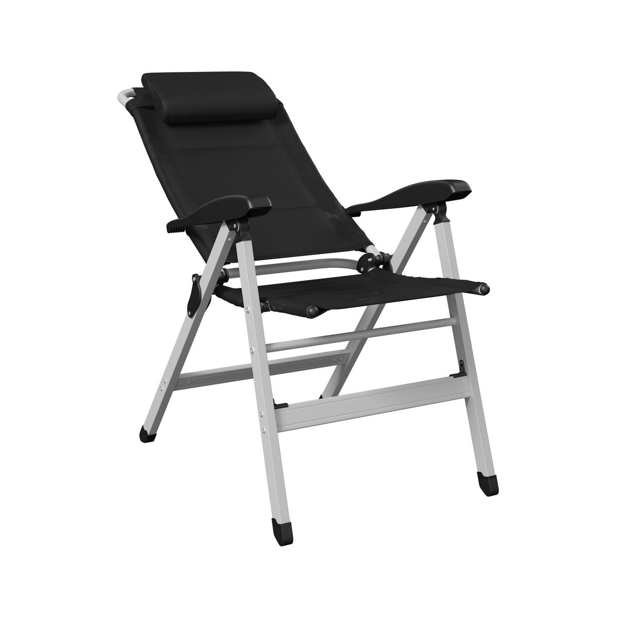 ZÁHRADNÁ STOLIČKA GERI - čierna/strieborná, Basics, kov/textil (74/117/60cm)