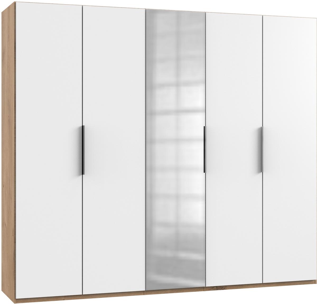 Drehtürenschrank Level36a Eiche/weiß B:250 Cm - Eichefarben/Weiß, MODERN, Holzwerkstoff (250/216/58cm) - MID.YOU