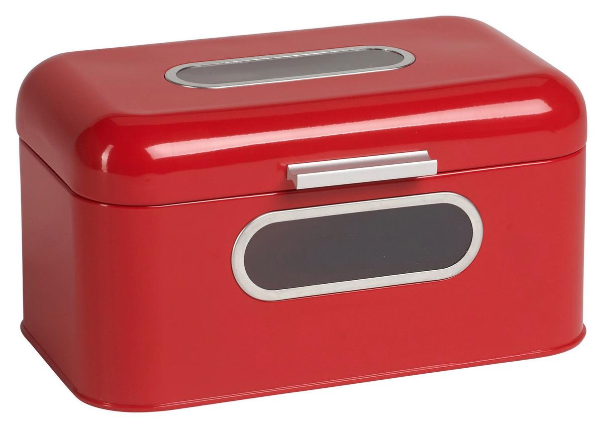 Brotkasten Echtwerk Brotkasten - Rot, Design, Metall (30/20/16,5cm) - Echtwerk